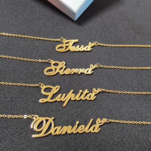 Custom Pendant Name Necklace Customized Personalized Plated Name Briana Gold