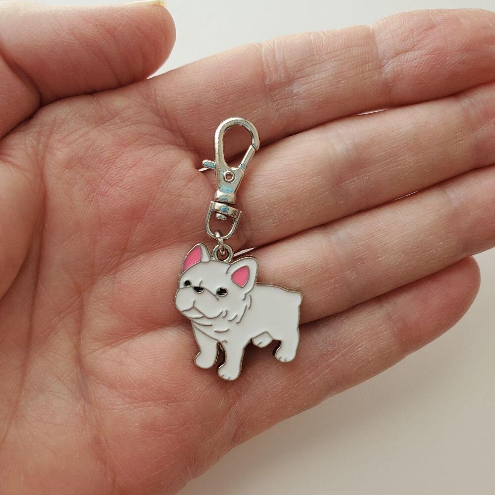 FRENCHIE BULLDOG CHARM DOG CAT COLLAR JEWELRY ZIPPER PULL PURSE BACKPACK BAG #2
