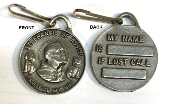 Dog or Cat St Francis of Assisi Collar Charm Engravable Pewter Made in USA NEW