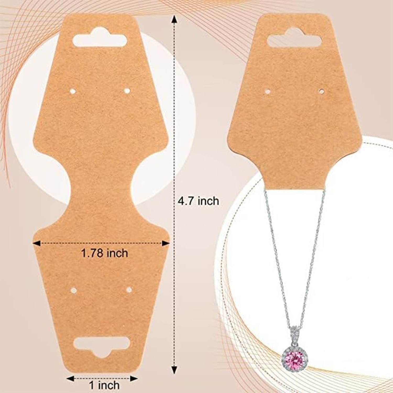 Jewelry Display Cards 200 Pcs Self Adhesive Kraft Paper Cards, Necklace Brace…