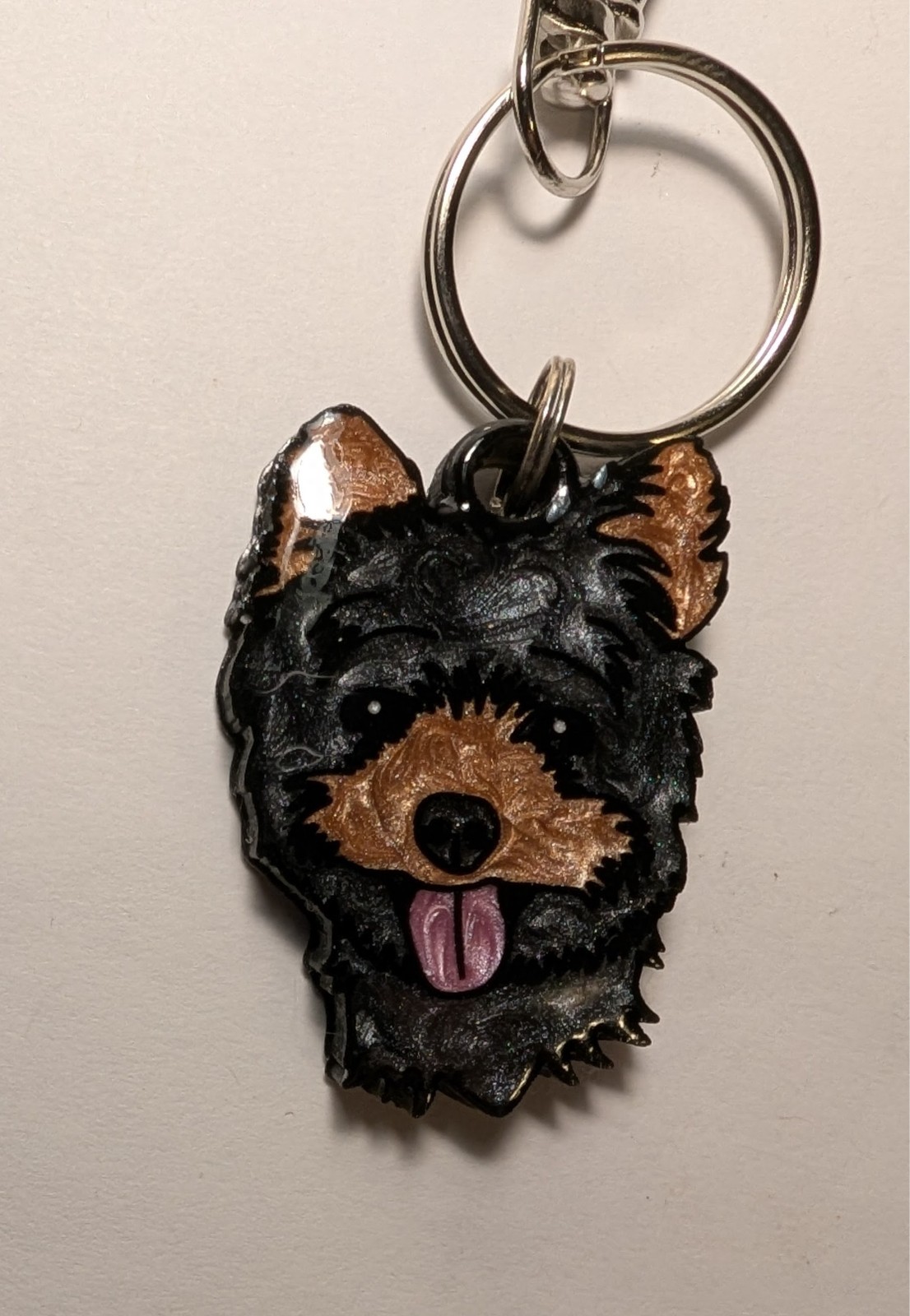 Hand Painted Artisan Dog Charm Keychains