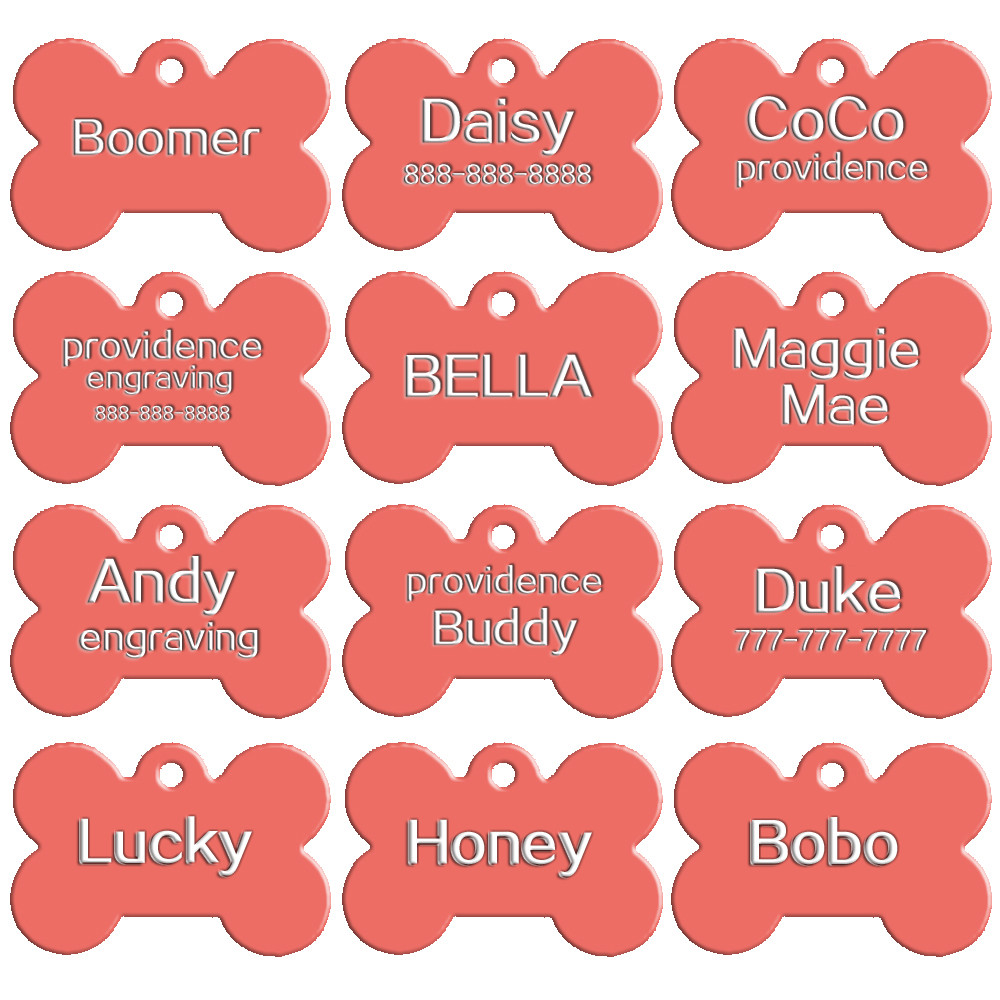 100pcs/Lot Wholesale Bone Shape Blank Dog Tag Anodized Aluminum Bulk Tags S M L