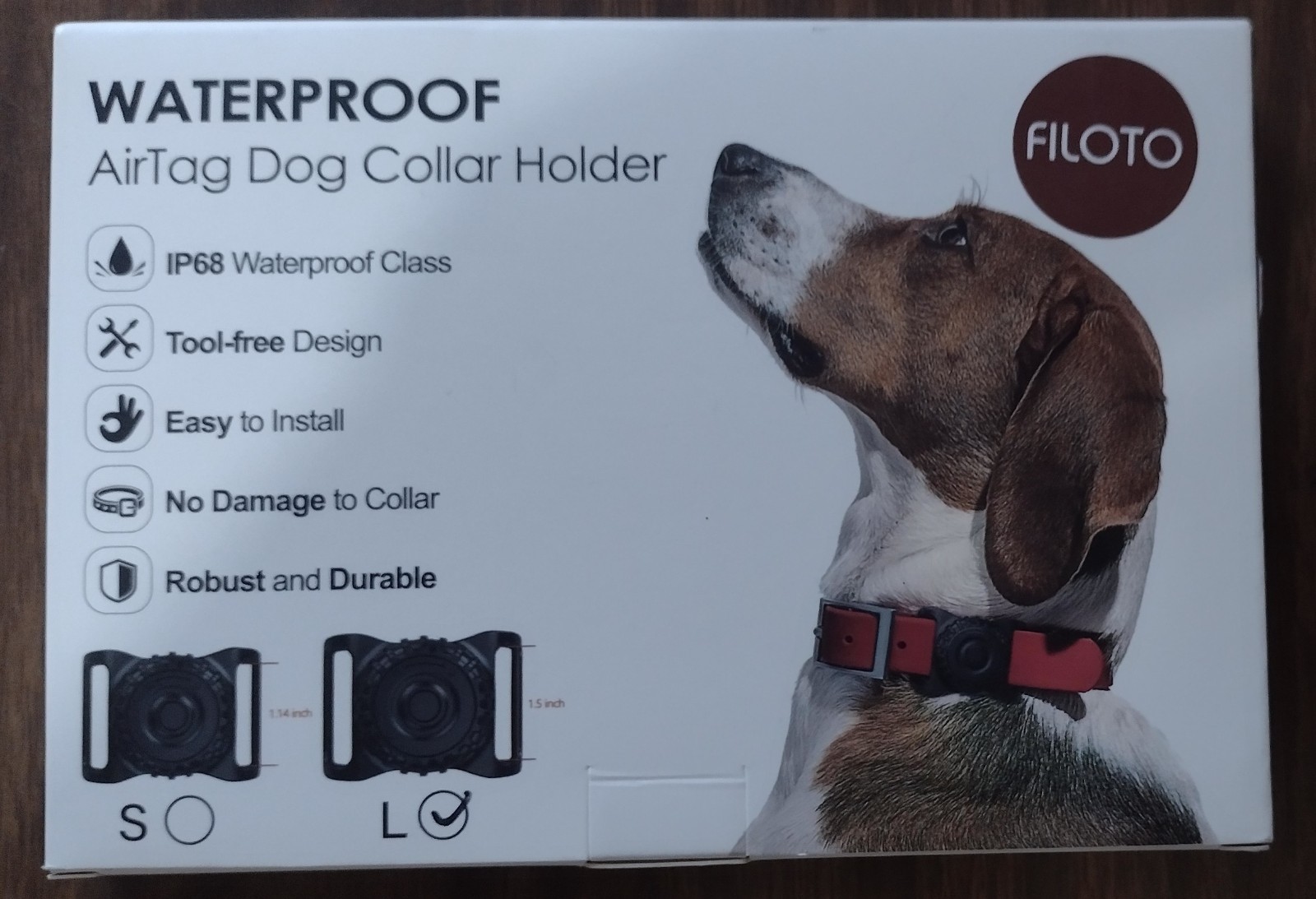 Filoto Waterproof AirTag Dog Collar Holder New In Pack :BD25-14