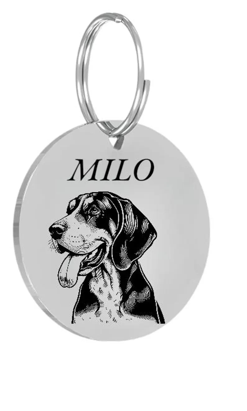 BLACK/TAN COONHOUND Pet ID Tags Dog Tags Personalized Front & Back Engraving…