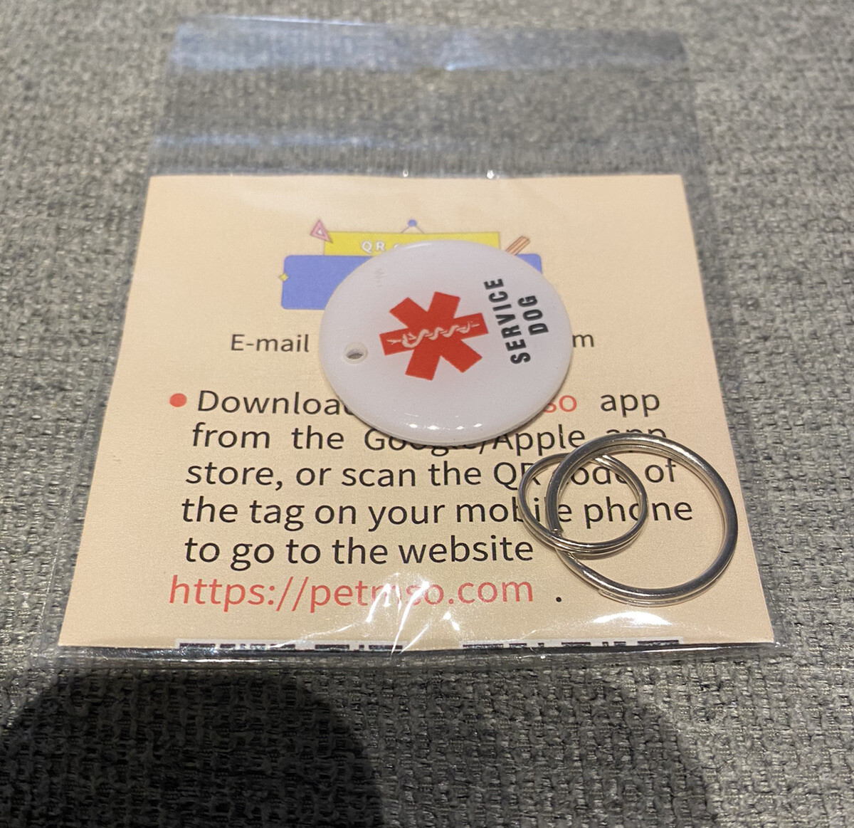 Service Dog Tags with QR Tag Code – Scan QR Send SMS Email Location