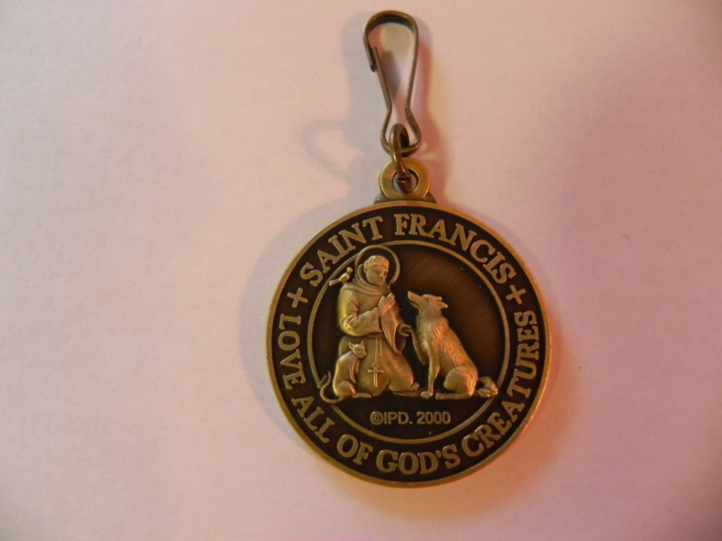 SAINT ST FRANCIS DOG COLLAR TAG pet MEDAL WITH PRAYER Gift Packaged new QUALITY
