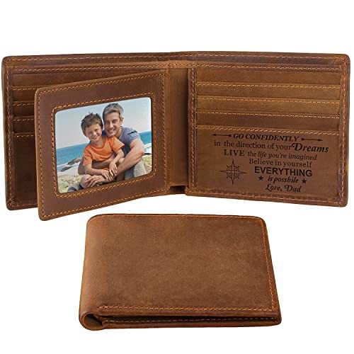 Gifts for Son from Dad to My Son Personalized Engraved Wallet To Son From Dad