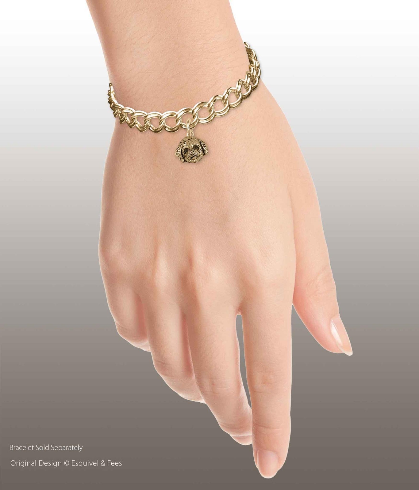 Poochon Charm 14k Gold Vermeil Handmade Bichapoo Jewelry PC1H-CVM