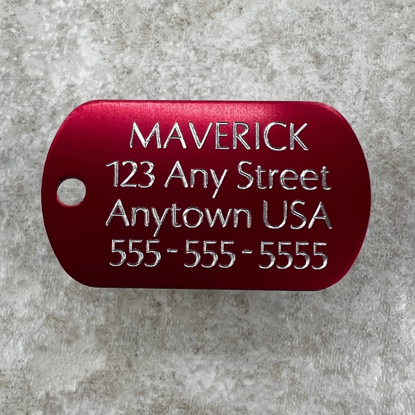 Custom Engraved Tags Personalized Luggage Tag MINI MILITARY Dog Tag MINI RED
