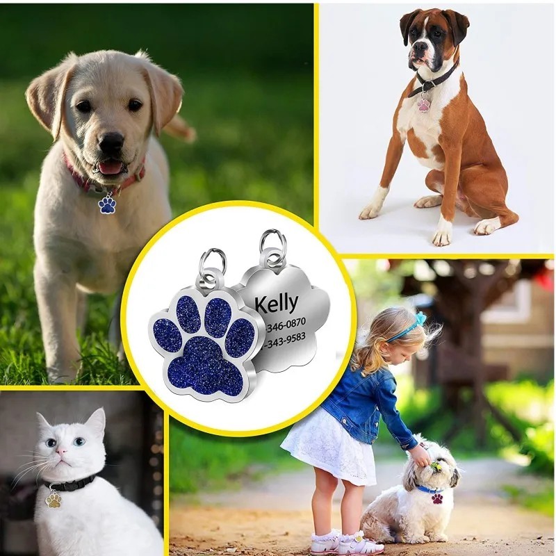 Personalized Pet ID Tag, Dog Tag, Cat Tag, Custom Cat Tag, Easy to Read, Pet Tag