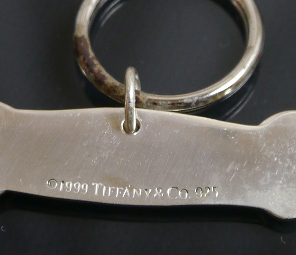 Tiffany & Co. Keychain Bone Dog Design Sterling Silver 925 Vintage