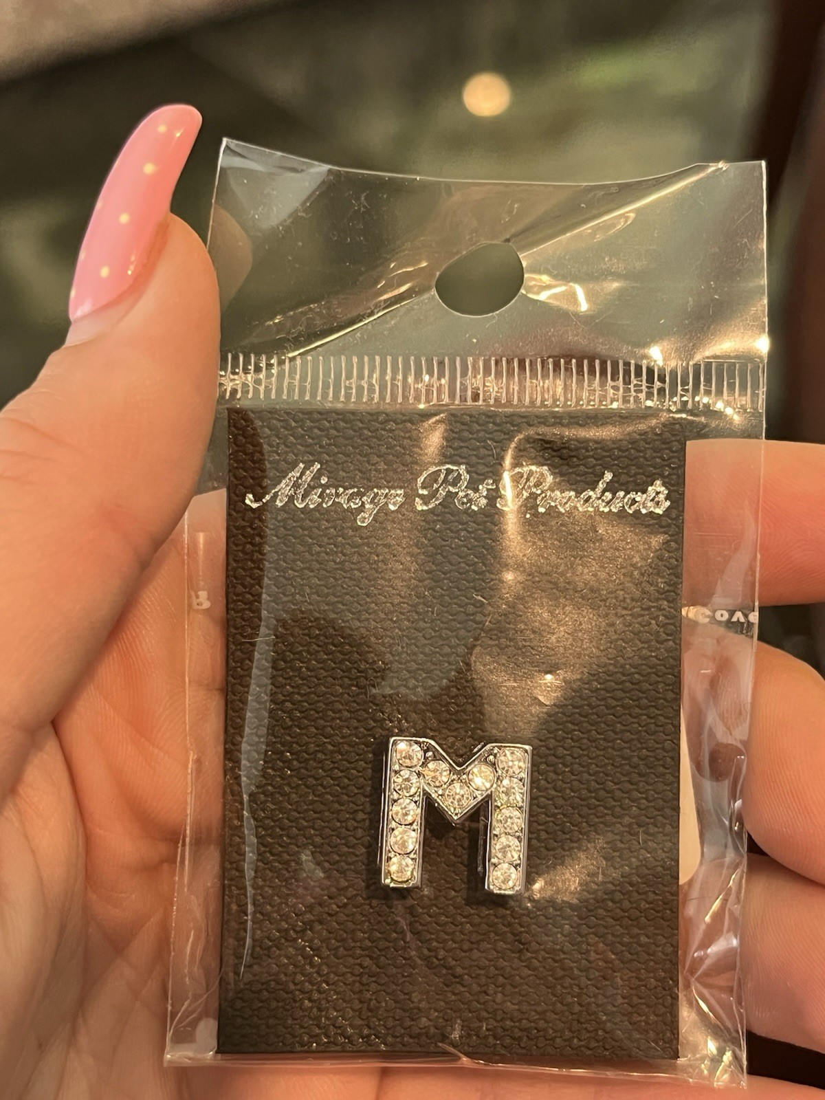 Mirage Pet Product Letter “M” Rhinestone Collar Charm