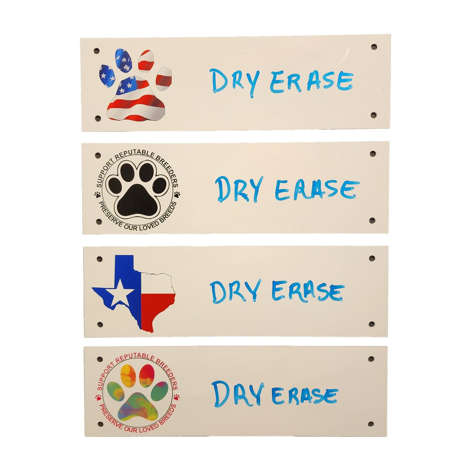 3 inch x 10 inch Dry Erase Crate Tag – 4 Design Choices
