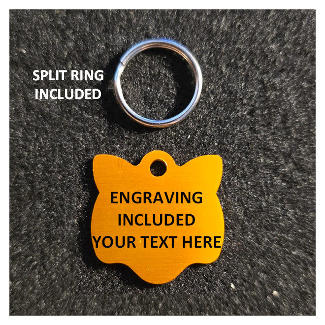 Tag: ENGRAVED Anodized Aluminum Tags Pet Dog Cat Keys Etc.