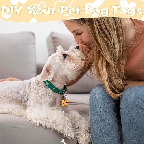 100 Pcs Blank Dog Pet Tags Engraving 38mm Aluminum Bone Shape Name Tag Dog Tag