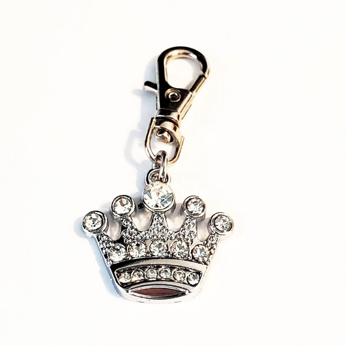 CROWN CHARM PRINCESS QUEEN ZIPPER PULL BAG PURSE WALLET DOG CAT COLLAR JEWELRY