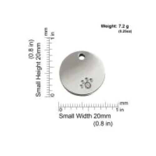Red Dingo Pet Dog Cat ID Tag Diamante Cubic Zirconia Round Circle Free Shipping