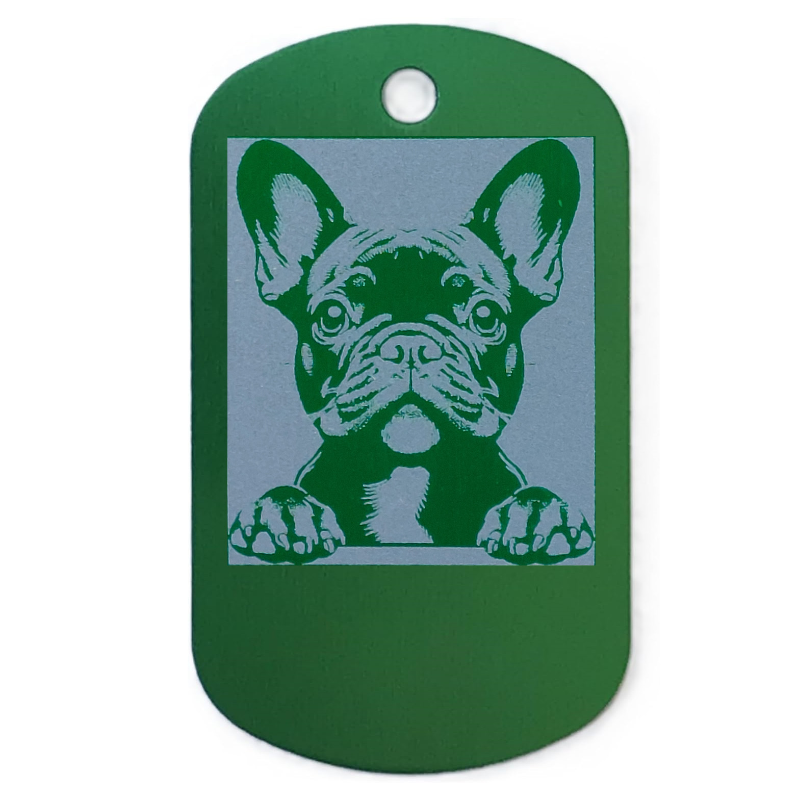 Rectangular Personalized French Bulldog ID Tag – Dog Name Tag for Pet Collar