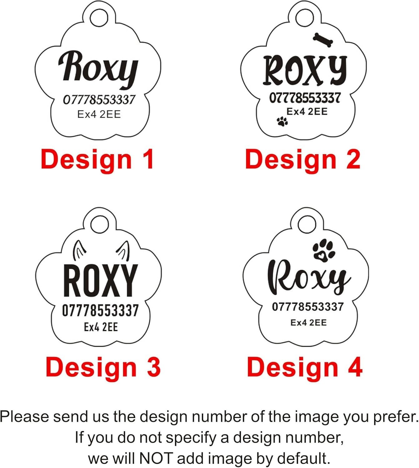 Personalized Paw Glitter Dog Tags Engraved Cat Puppy Pet ID Name Collar Tag New