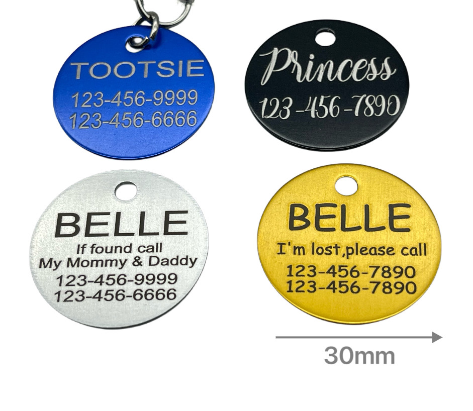 Dog Cat ID Tags 2Pack Personalized Pet ID Tags Pet Name Tags 2 Sides Engrave