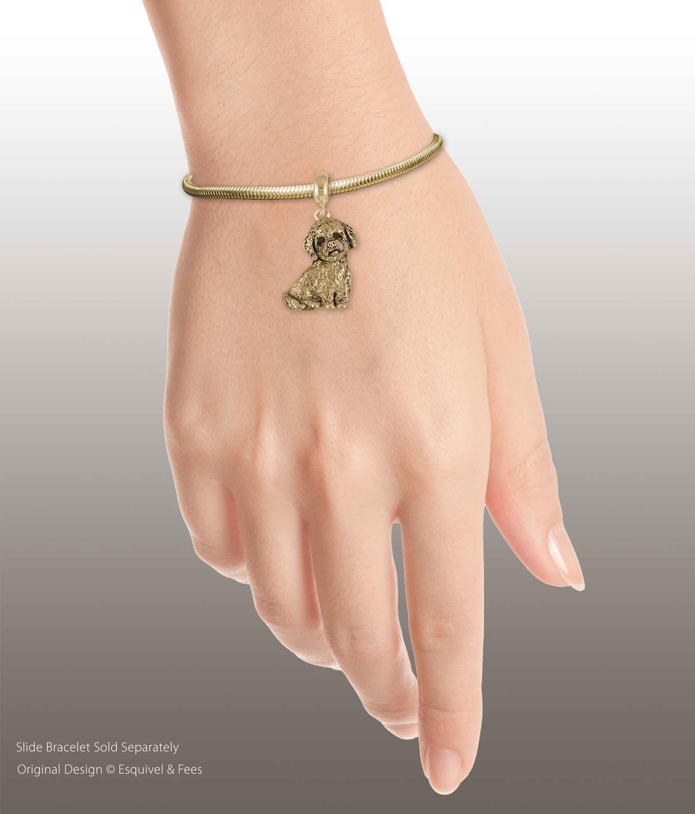 Poochon Pandora Charm Slide 14k Gold Vermeil Handmade Bichapoo Jewelry This Char