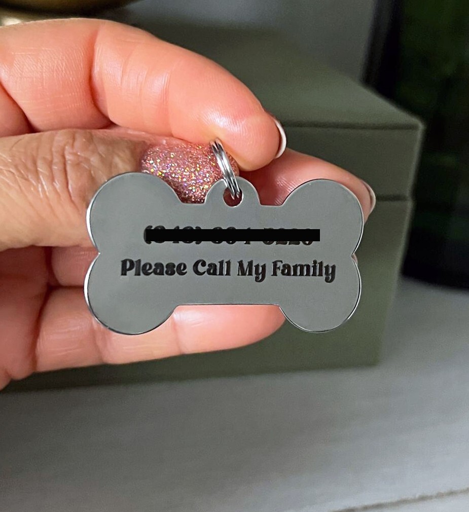 Personalized custom engraved pet tag id double sided name tags for cat dog