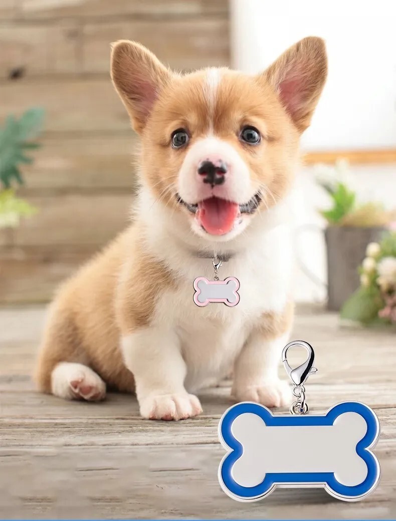 Personalized Bone Shaped Pet ID Tags for Dogs-laser engraved dog collar name tag