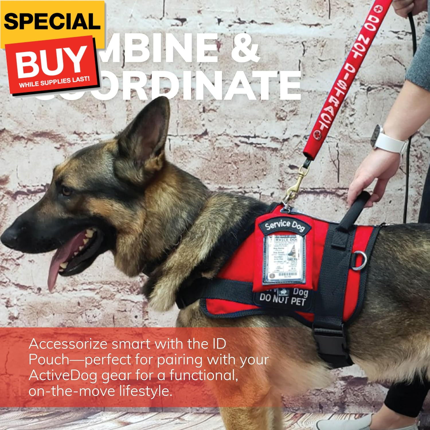 ActiveDogs Service Dog ID Card Pouch – Clip On Identification Badge Display Tag