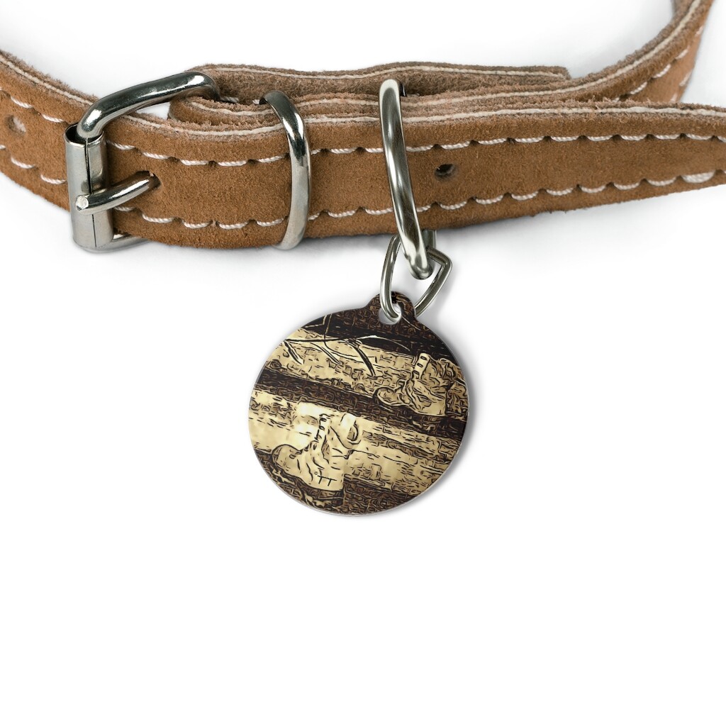 Pet Tag/Veteran/Stairway Home/Original/Pop Art/Pet Wearable Art