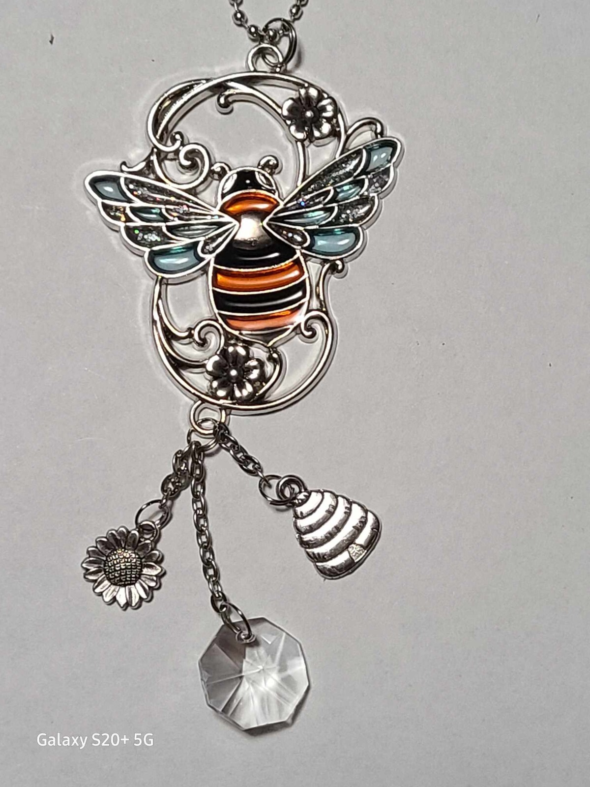 Car Charm -Bee Stain glass look