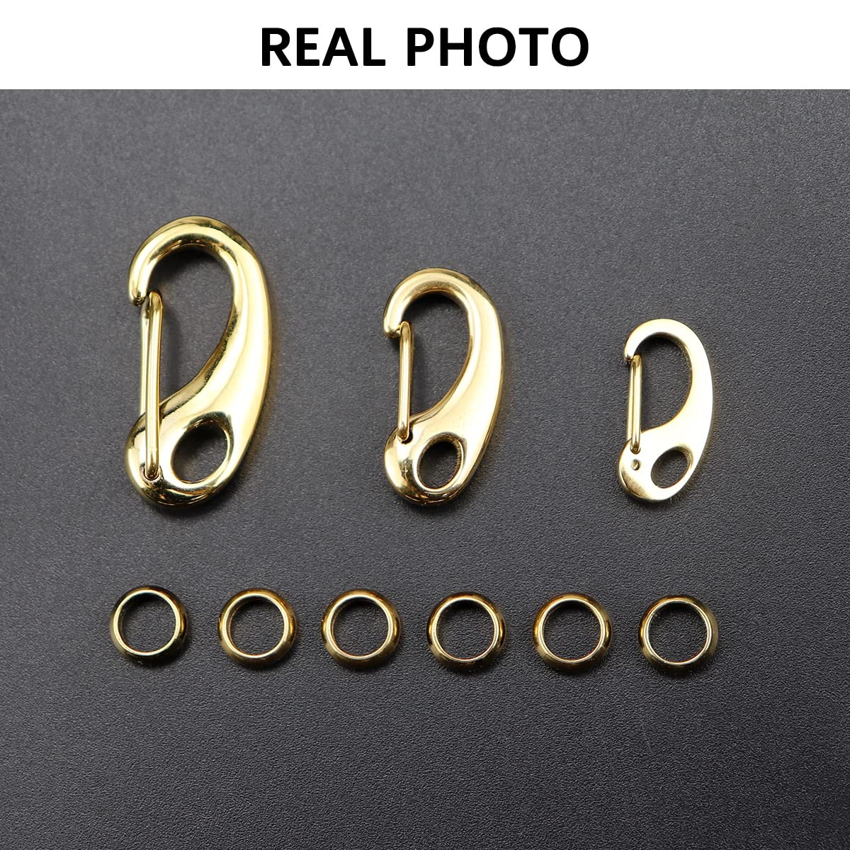 3 Set Gold Pet Tag Quick Clip, Stainless Steel Buckle, Rings, ID Tag Hook