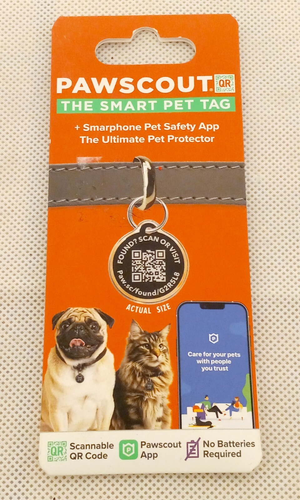 PawscoutQR The Smart Pet Tag Finder for Dogs & Cats Connects To Your Phone