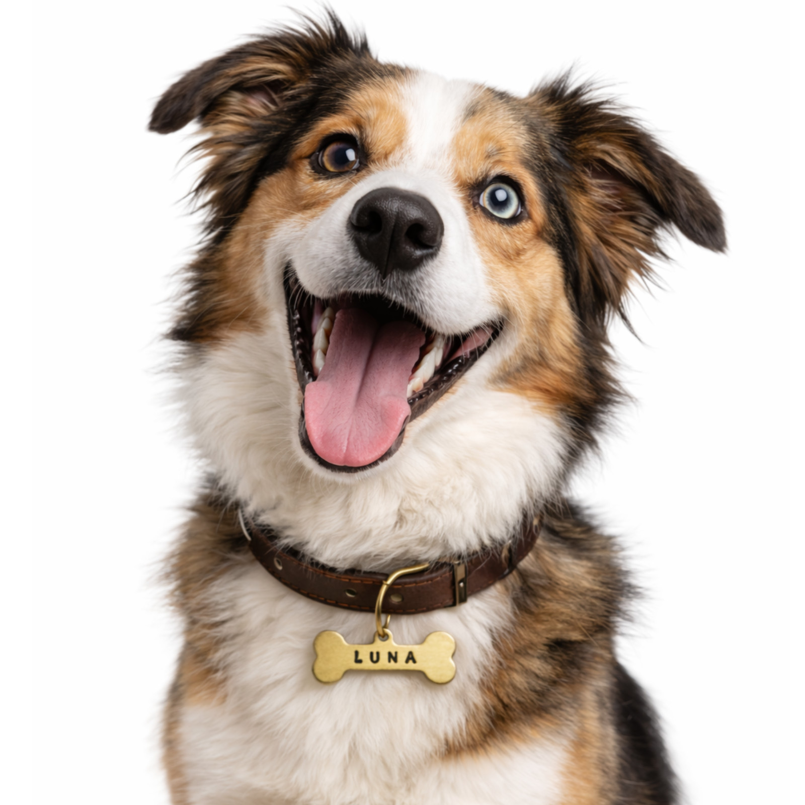 Personalized Hand Stamped Bone Dog Tag Custom Pet ID Tag Brass/Silver Handmade