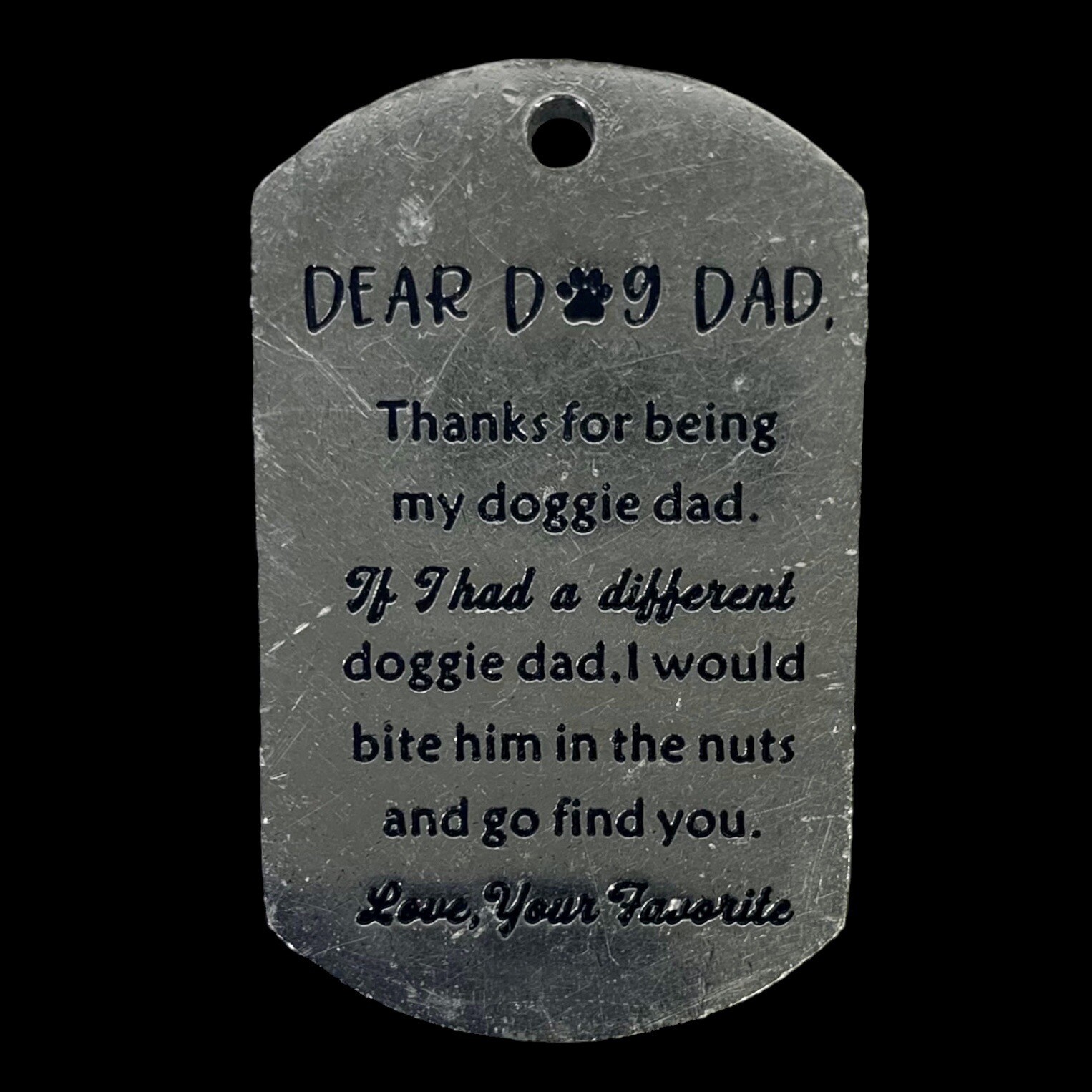Funny Pet Tag Stainless Steel Pet Tags Dog Tag for Collar Puppy Tag Dear Dog Dad
