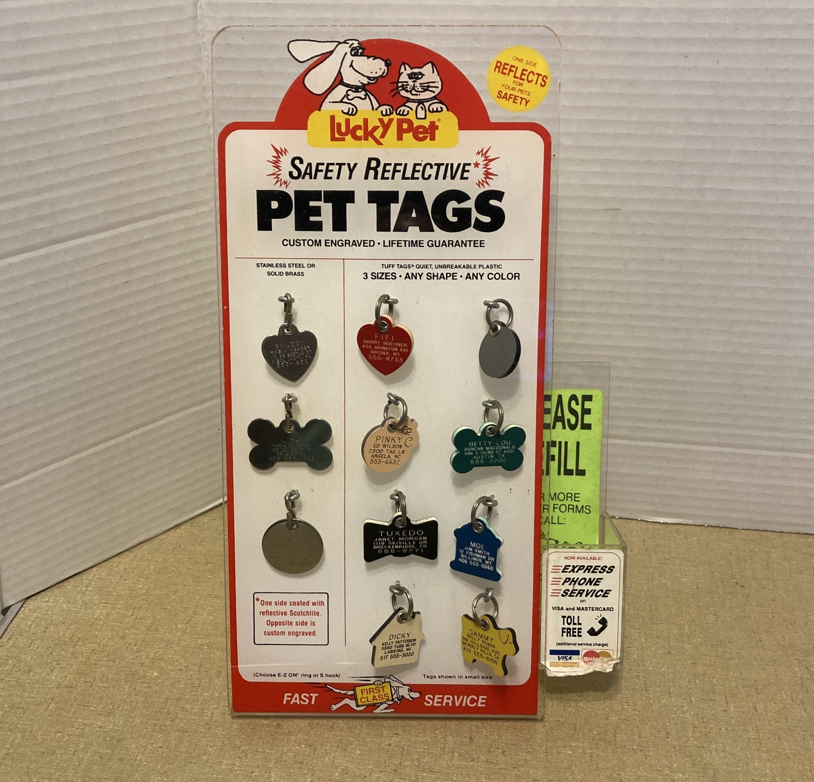 Vintage Lucky Pet ID Tag Store Display Cat & Dog Animal Pet 12 1/2″ tall