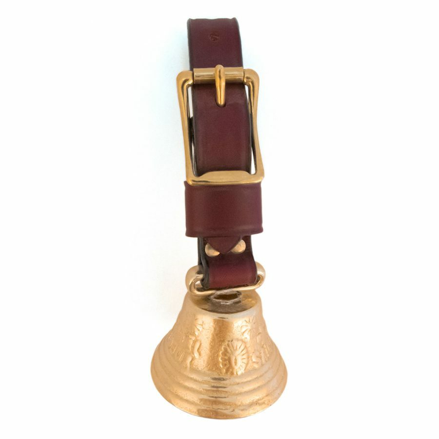 Auburn Leathercrafters Alpine Bell with Strap – Solid Brass with Bright Tone