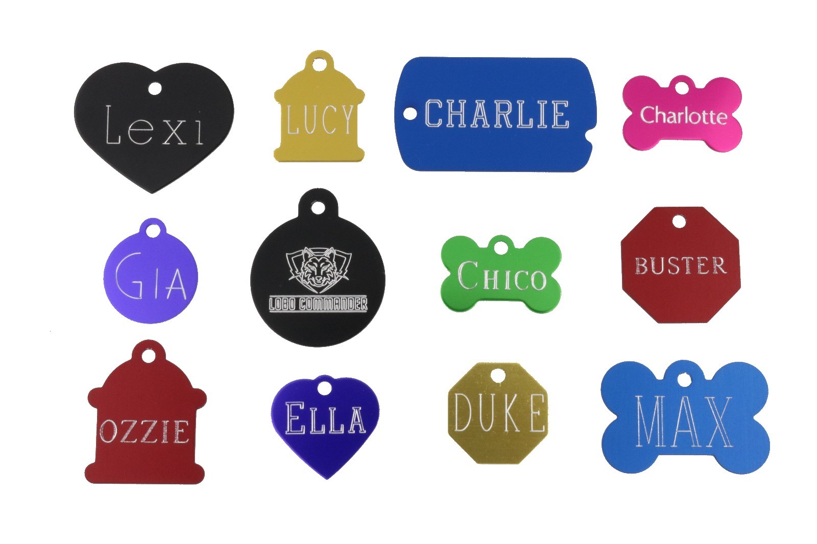 CUSTOM ENGRAVED PET ID TAG Personalized IDENTIFICATION Charm Tags for Cat or Dog