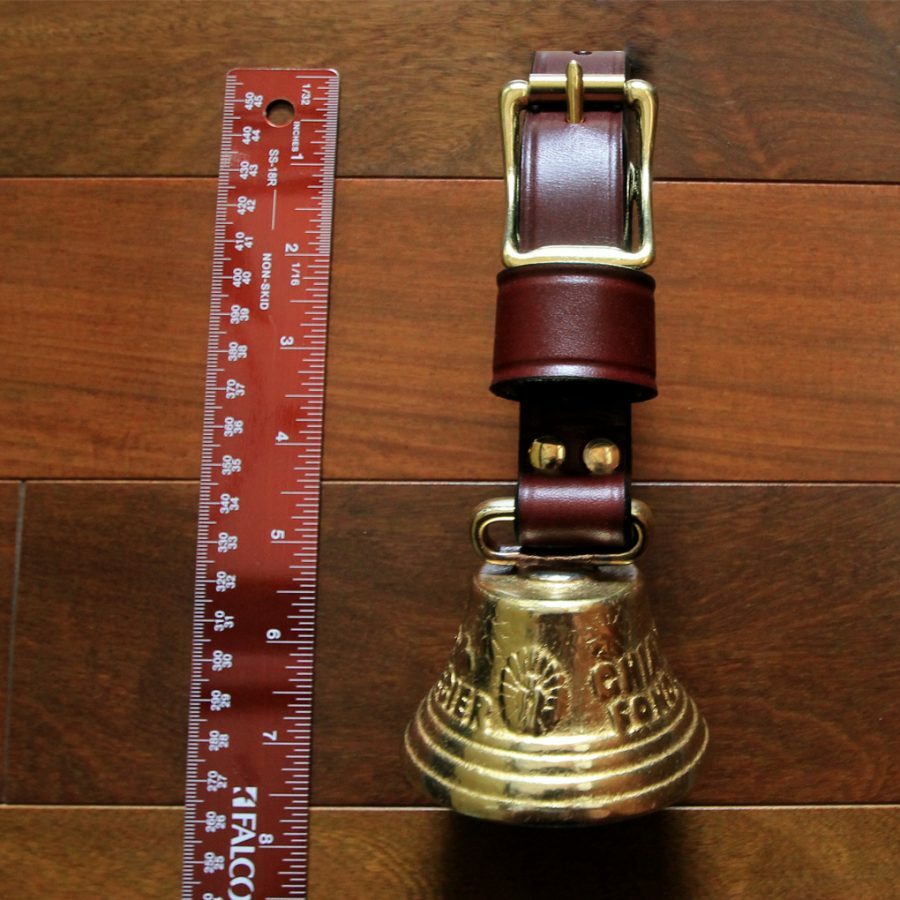 Auburn Leathercrafters Alpine Bell with Strap – Solid Brass with Bright Tone