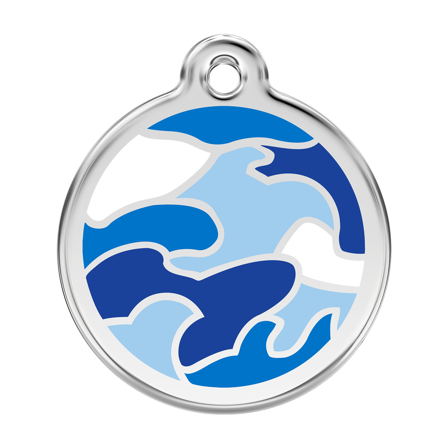 Blue Camo Dog Cat Pet ID Tag Charm – Personalized Red Dingo – Lifetime Guarantee