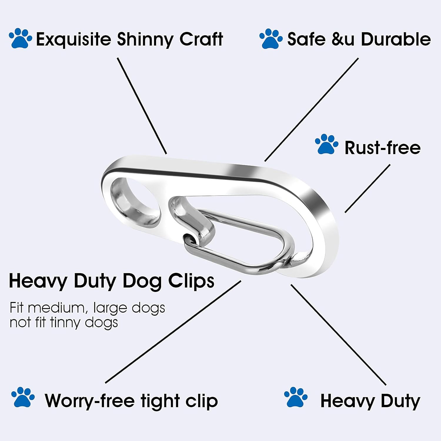 Dog Tag Clips with Rings, 24PCS Heavy Duty Stainless Steel Pet ID Tag Clip Set E