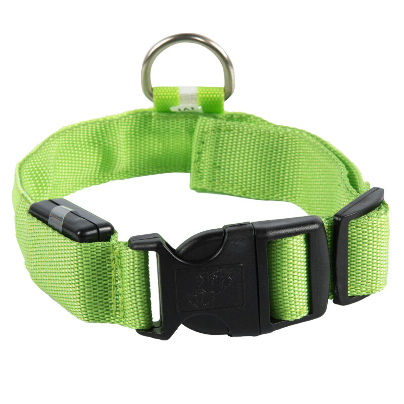 Pet Dog LED Collar Night Flashing With ID Name Tag Custom Engraved Double Side