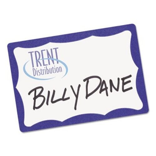 Avery Customizable Name Tags, 2-1/3″ x 3-3/8″, White Blue Border 100 badges