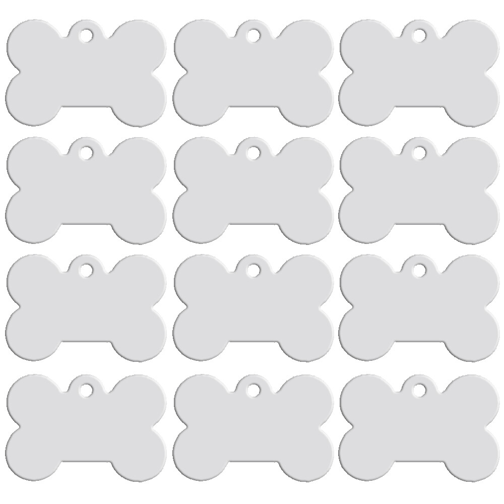 100pcs Wholesale Dog Tag Bone Shape Blank Anodized Aluminum Bulk Pet Tags S M L