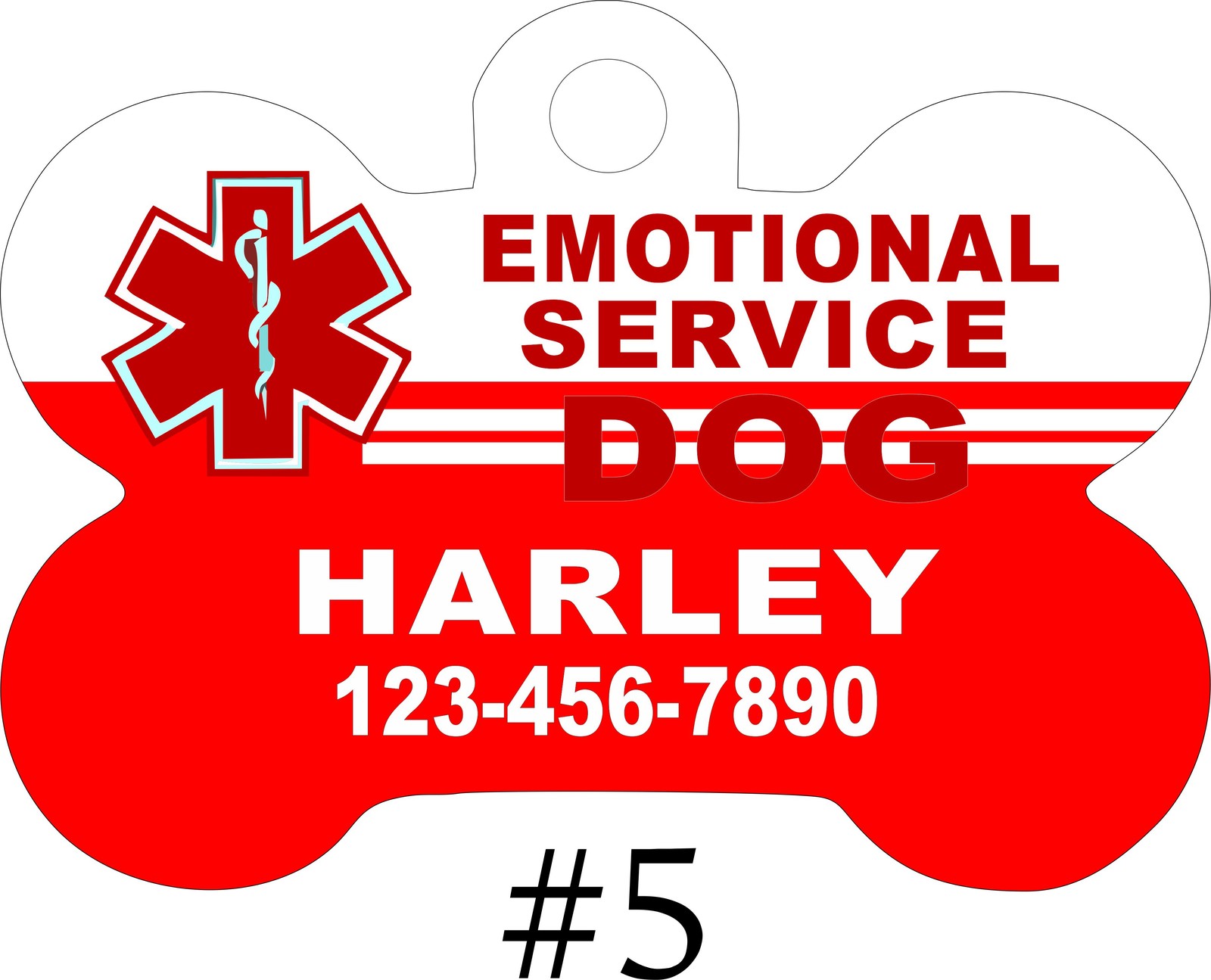 CUSTOM PERSONALIZED PET TAG ID DOG BONE Unique Tag SERVICE, PTSD, SEIZURE, MEDIC