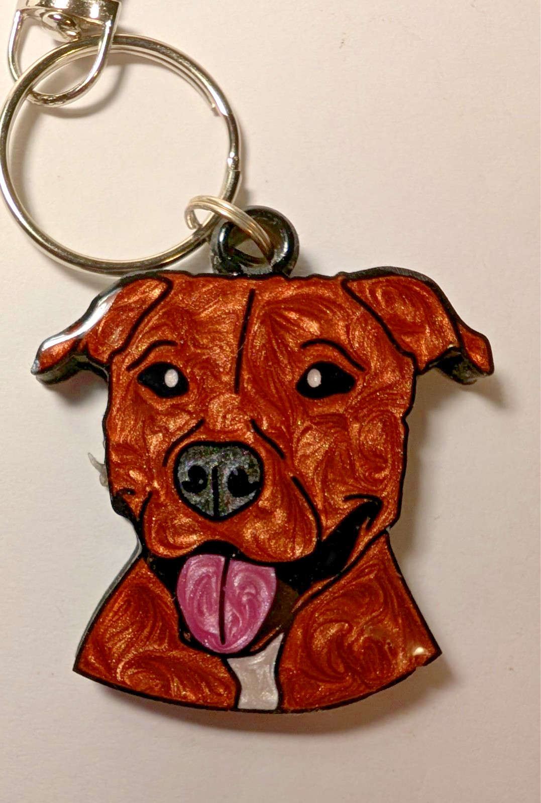 Hand Painted Artisan Dog Charm Keychains