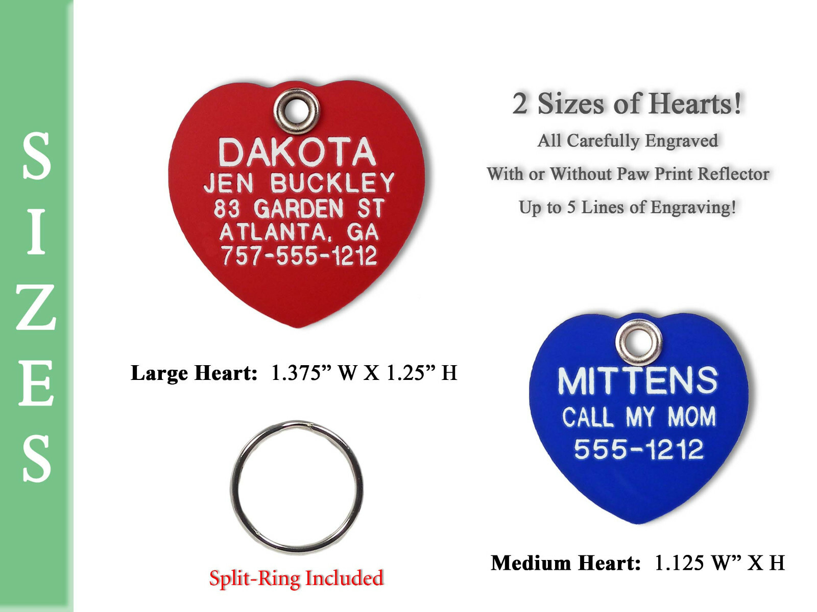 Plastic Heart Shape Pet ID Tags Custom Engraved Durable Dog Name Identification