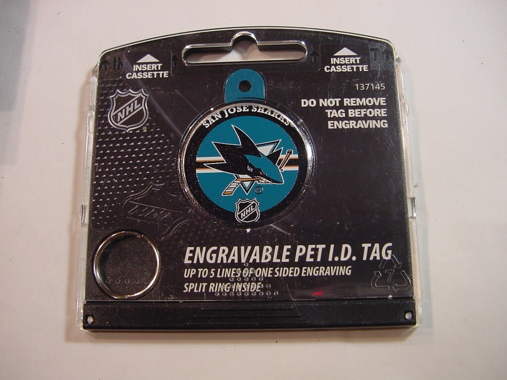 NEW – FIDO ENGRAVABLE PET I.D. TAG – NHL SAN JOSE SHARKS