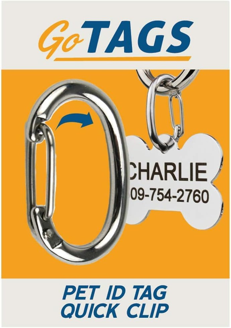 Pet ID Dog Tag Clip, Strong Durable Dog and Cat Tag Connector, Quick Clip to Pet