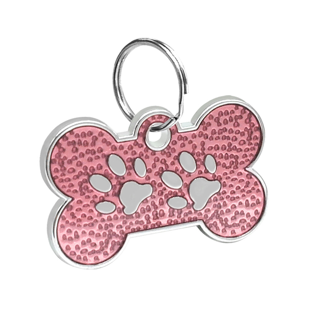 20pcs/lot Glitter Bone Shape Dog Tags Pet ID Collar No Engraving Tags Blank Disc