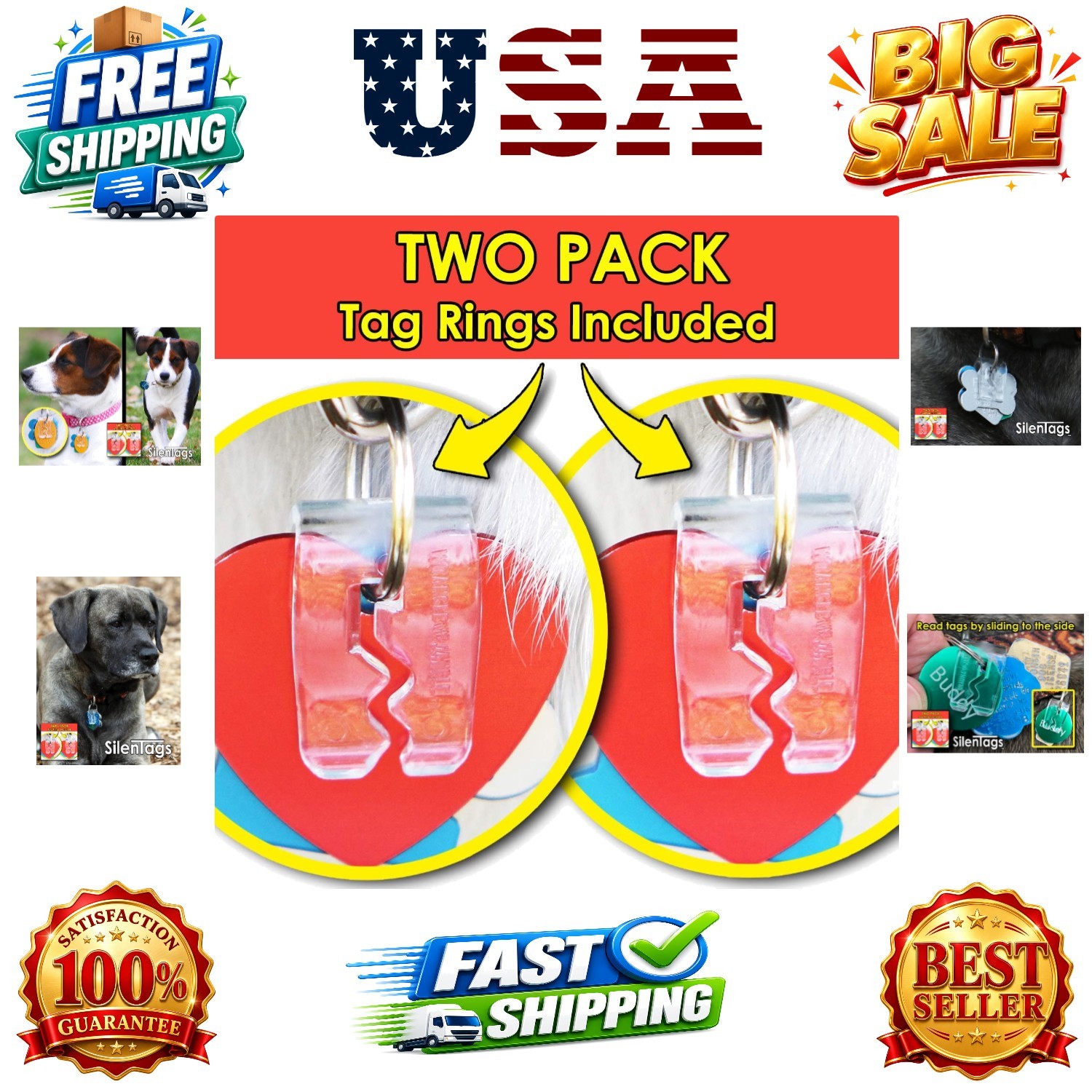 Pet Tag Silencer Clear Two Pack